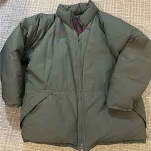 J. Crew Vintage Green Label Olive Green Men’s Down Filled Puffer Jacket Size XL